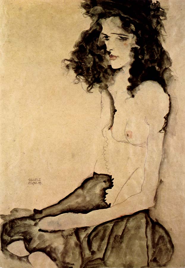 Egon Schiele Girl in Black